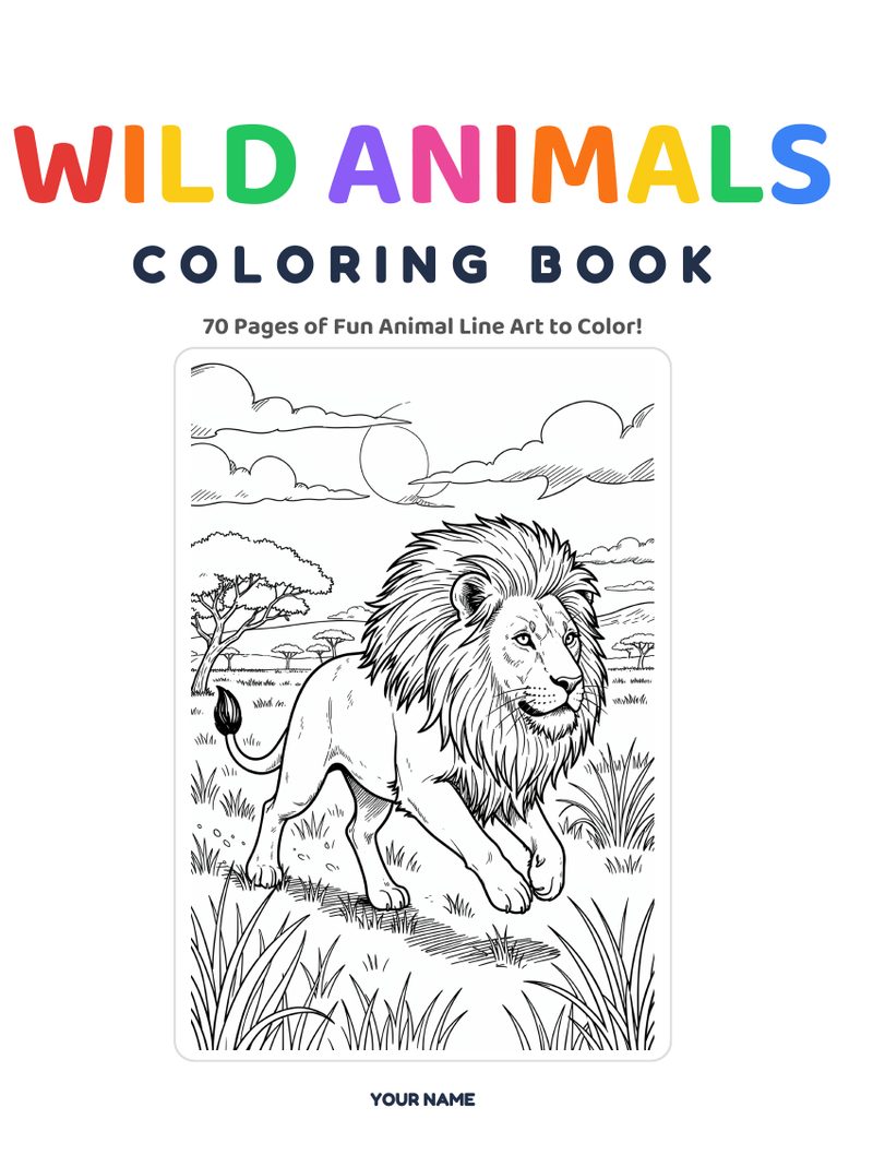 Wild Animals Coloring Book — cover